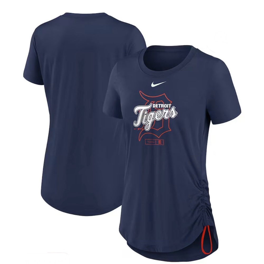 Women’s Nike Navy Side Cinch Tri-Blend Performance Tee